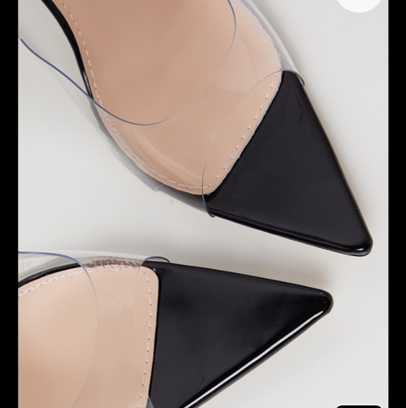 Pretty Little Thing Clear open toe pointed heels - Picture 3 of 9